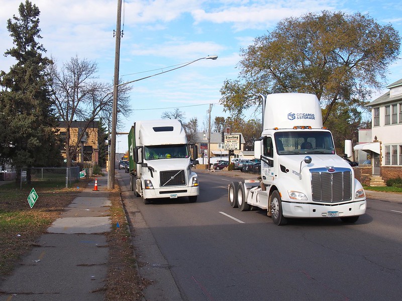Street with truck traffic