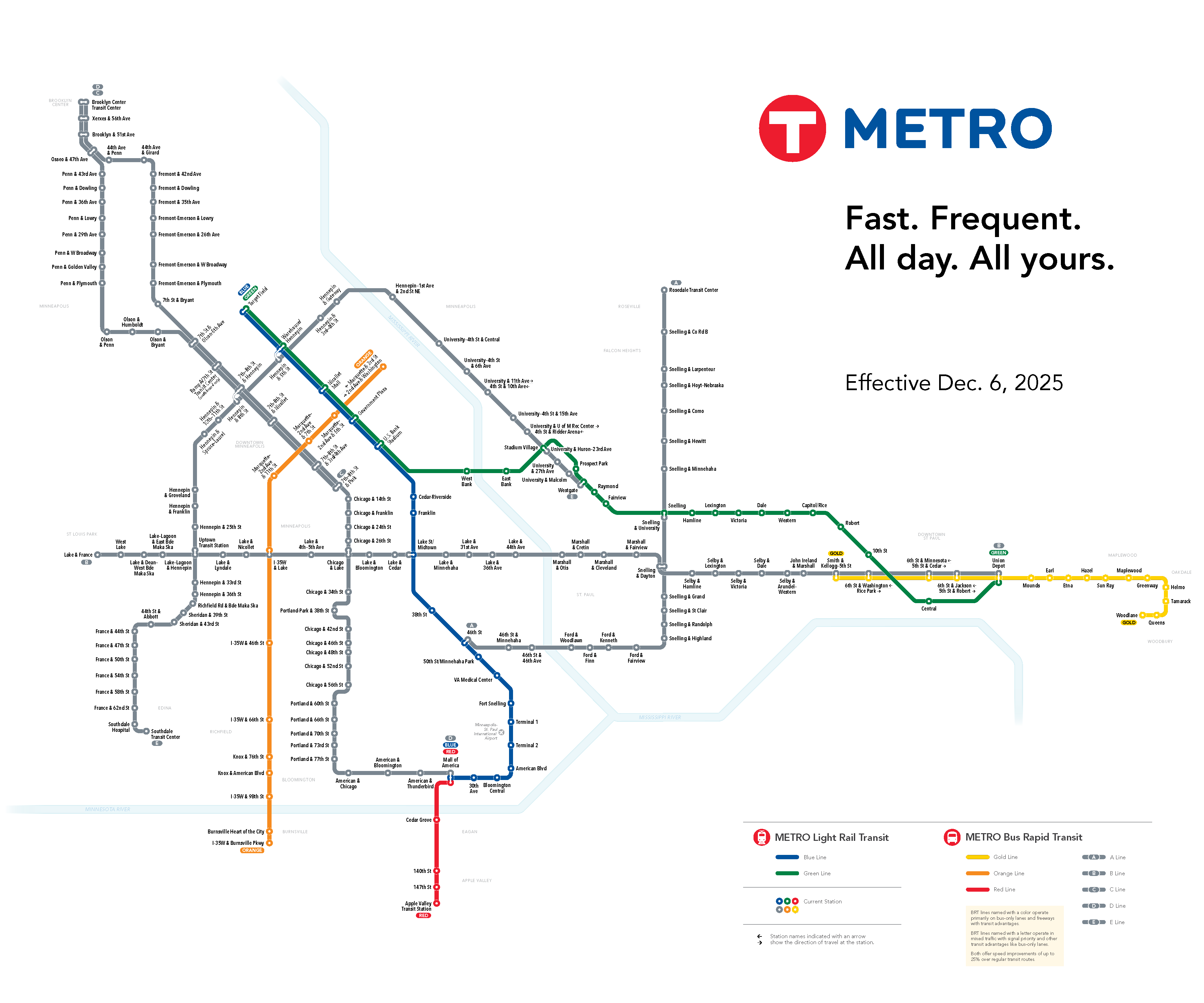 METRO transitways, as of 2025
