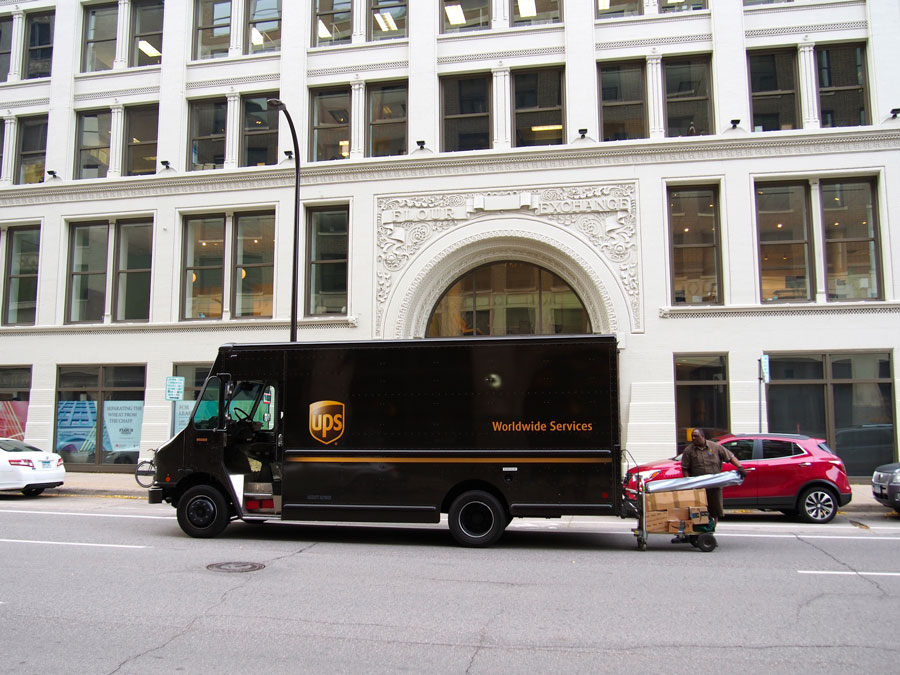 Curbside loading in a bike lane