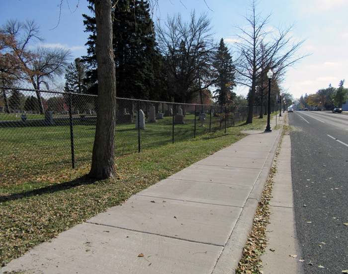 After being filled with a new sidewalk