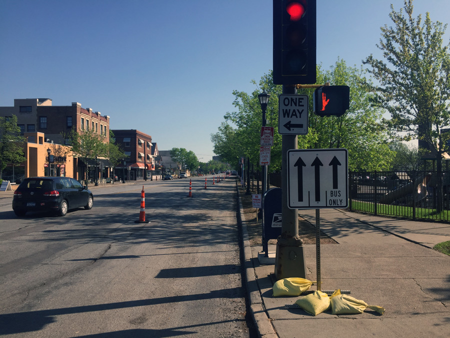 Hennepin Ave bus only lane pilot