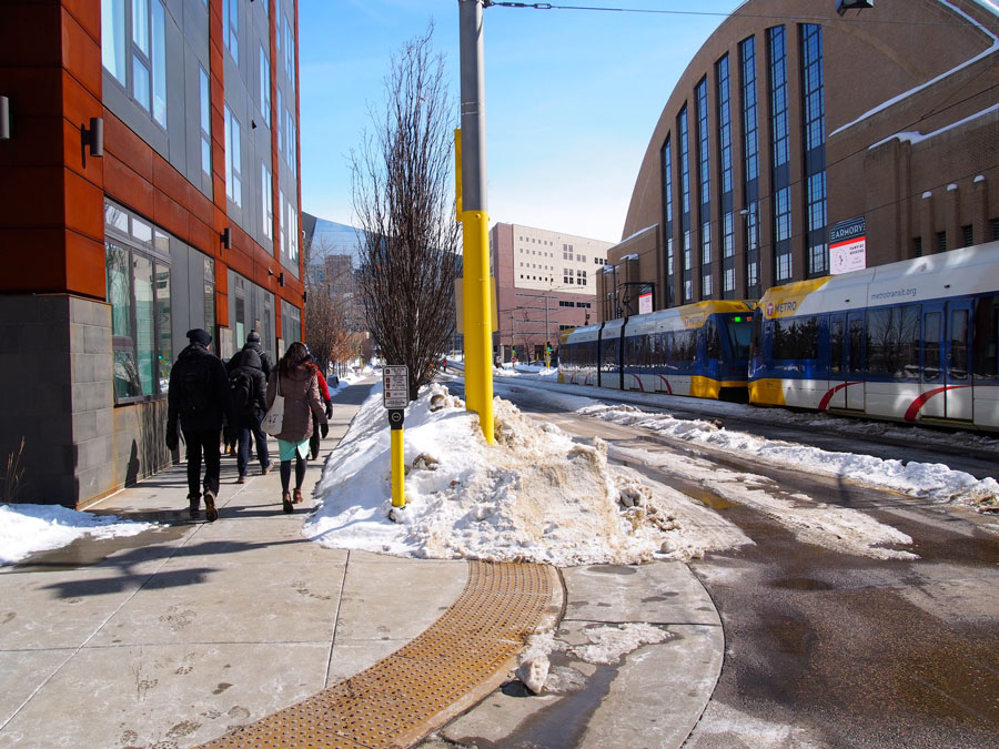 Typical street on Pedestrian Priority Network