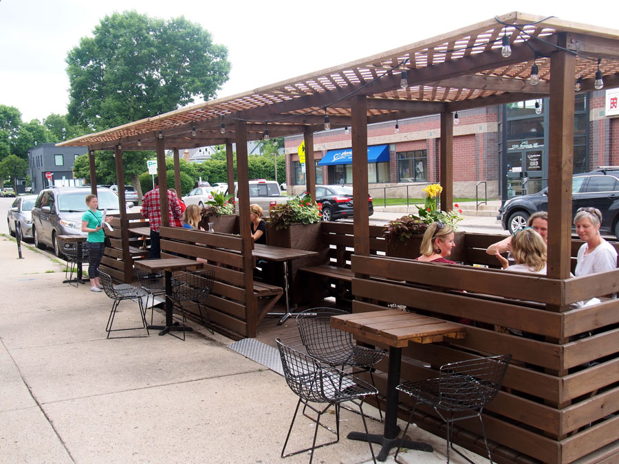 Use curbside space to extend sidewalk