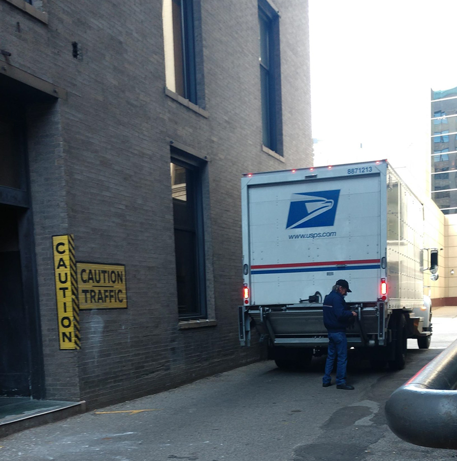 Alley in commercial area for freight loading