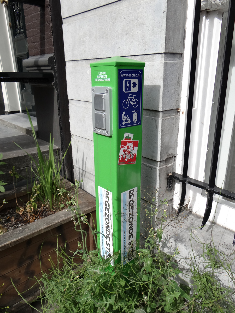 Electric vehicle charging stations for bikes, scooters and cars