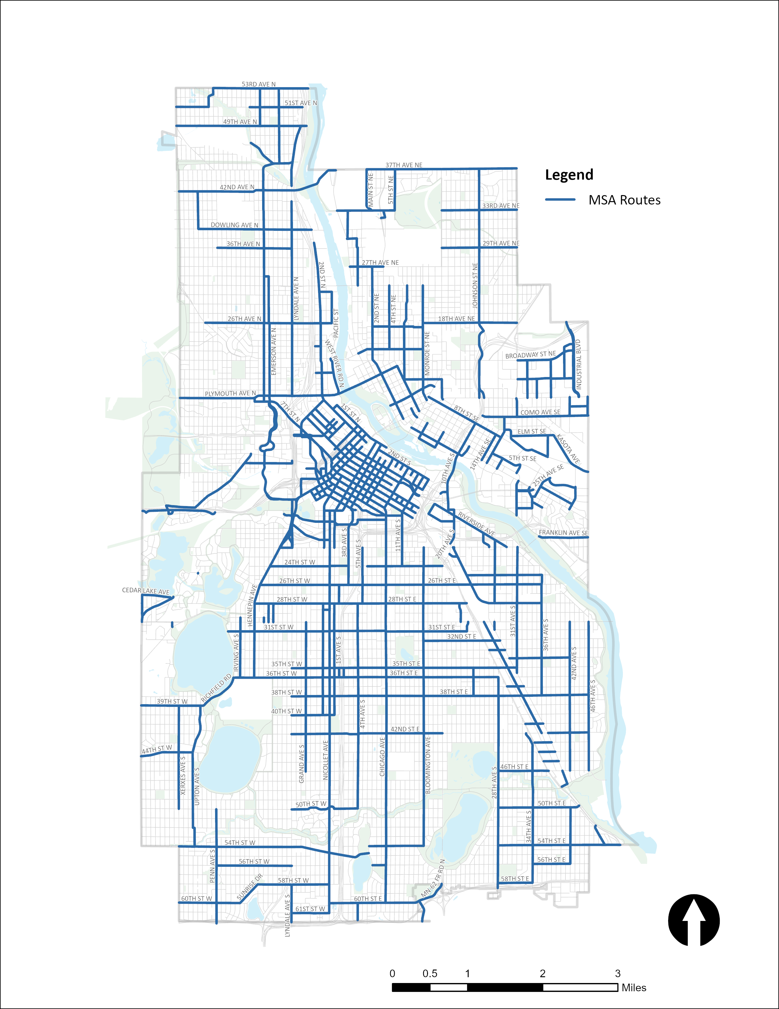 Map of municipal state aid routes, as of 2025