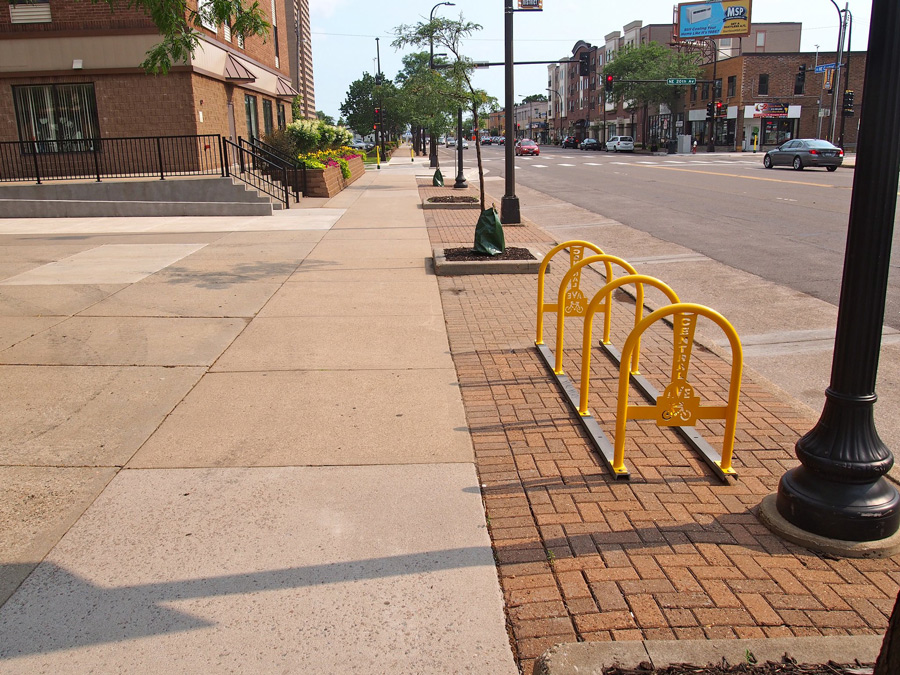 On street custom bike racks